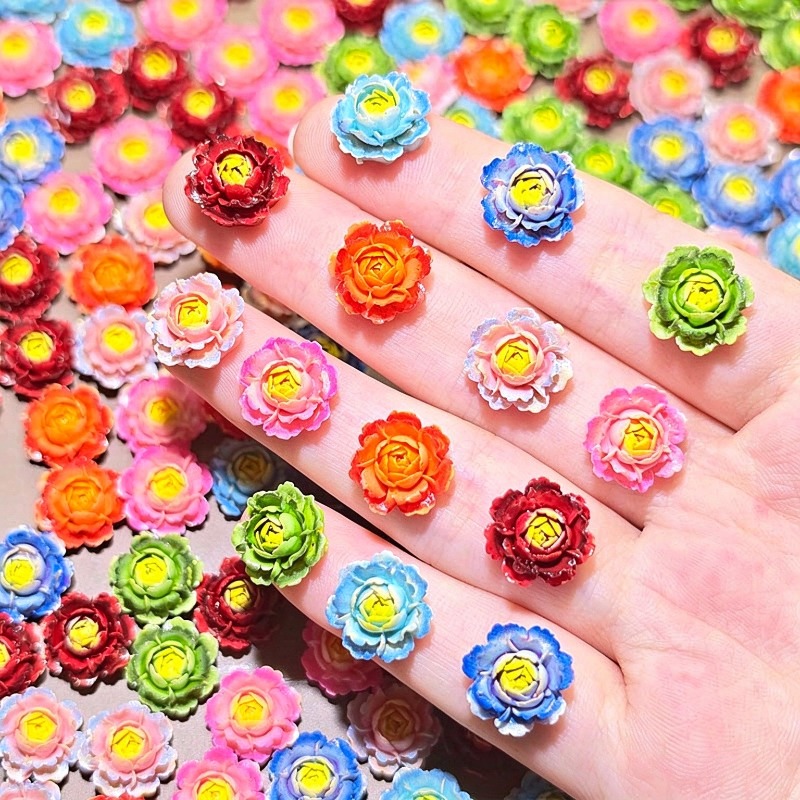 Resin Art Rose - 50 шт. разноцветных 3D-кабошонов из смолы